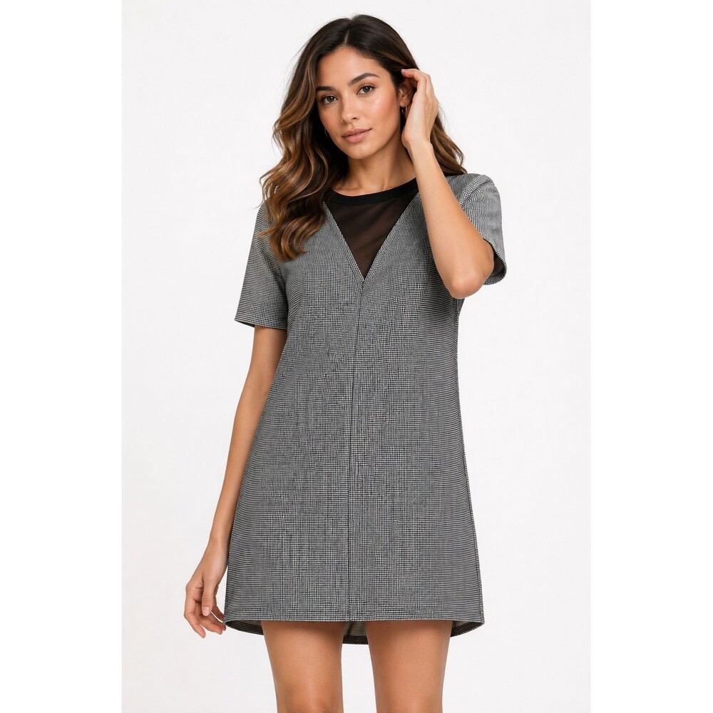BCBGENERATION Women's‎ New Mini Shirt Dress SMALL Black White ZXL62P21-003